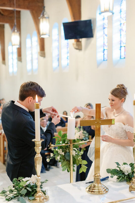 Wedding ceremony at First Christian Church in Colorado Springs, CO