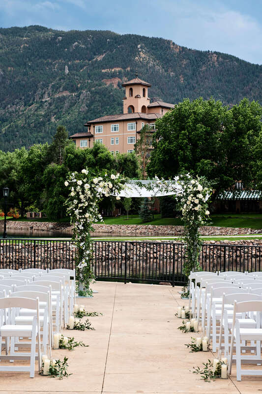 Wedding ceremony on the Lakeside Terrace at The Broadmoor