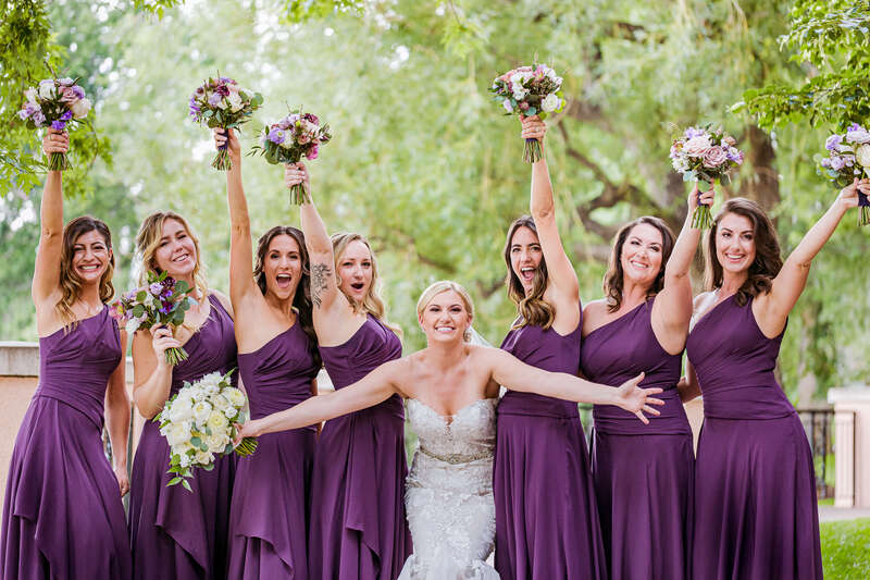 Bridal party portraits at The Broadmoor