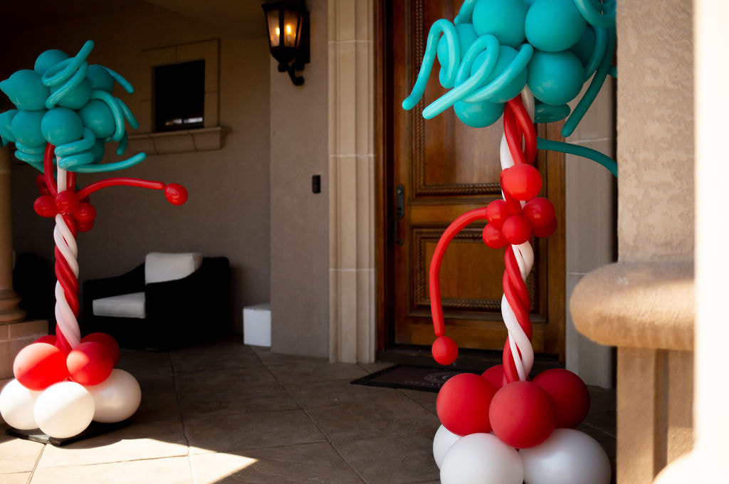 Thing 1 and Thing 2 Balloon Decor at front door
