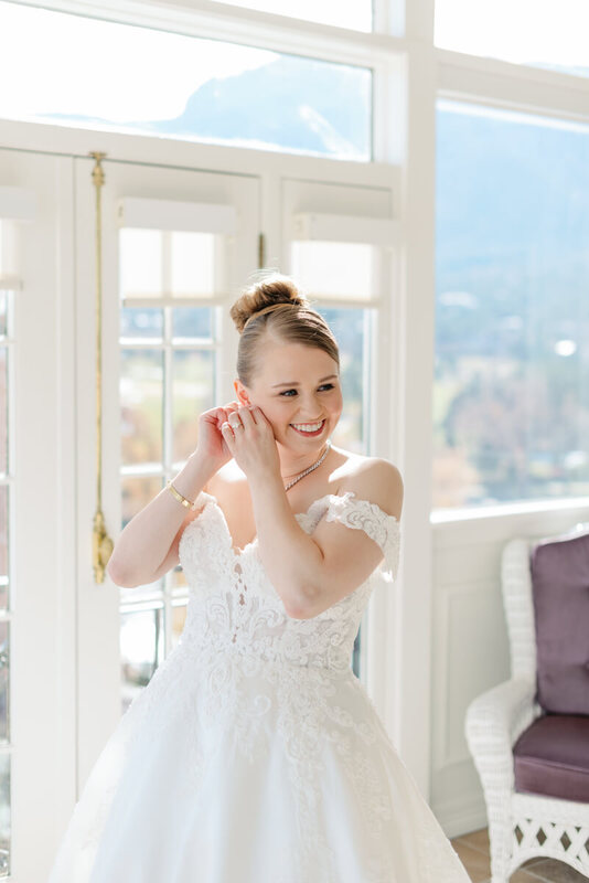 Bride getting ready for her wedding at The Broadmoor