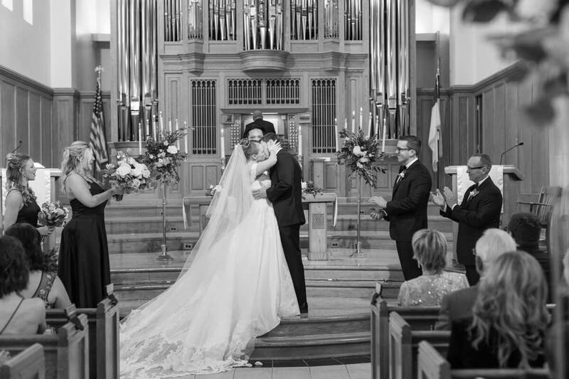 Wedding ceremony at First Christian Church in Colorado Springs, CO