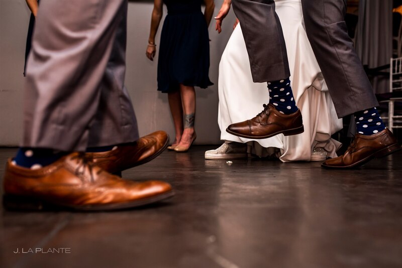 downtown denver wedding reception dancing feet