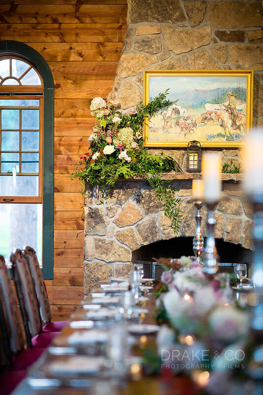 Intimate wedding reception in The Fish House at The Broadmoor