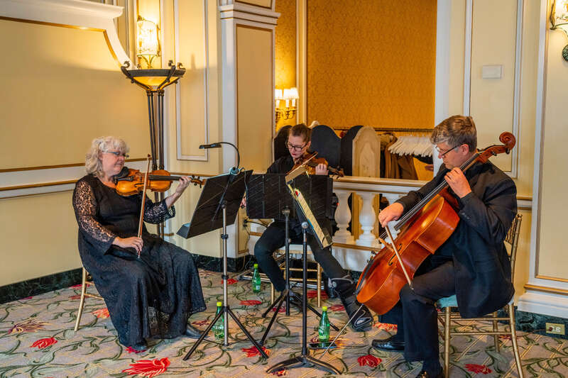 A string quartet playing at a wedding at The Broadmoor