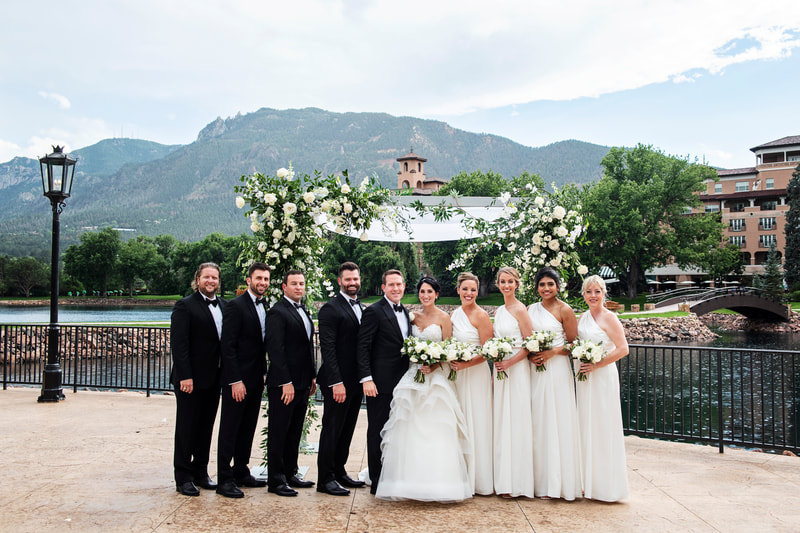 Bridal party portraits at the Broadmoor
