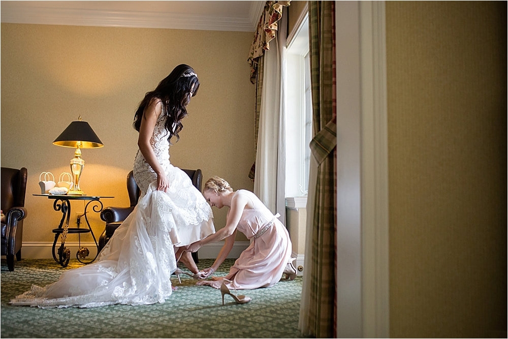 Bride getting ready for her wedding at The Broadmoor