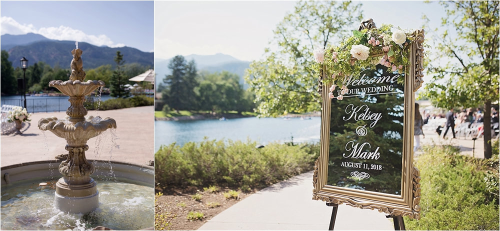 Wedding welcome mirror sign with the couple's names and date