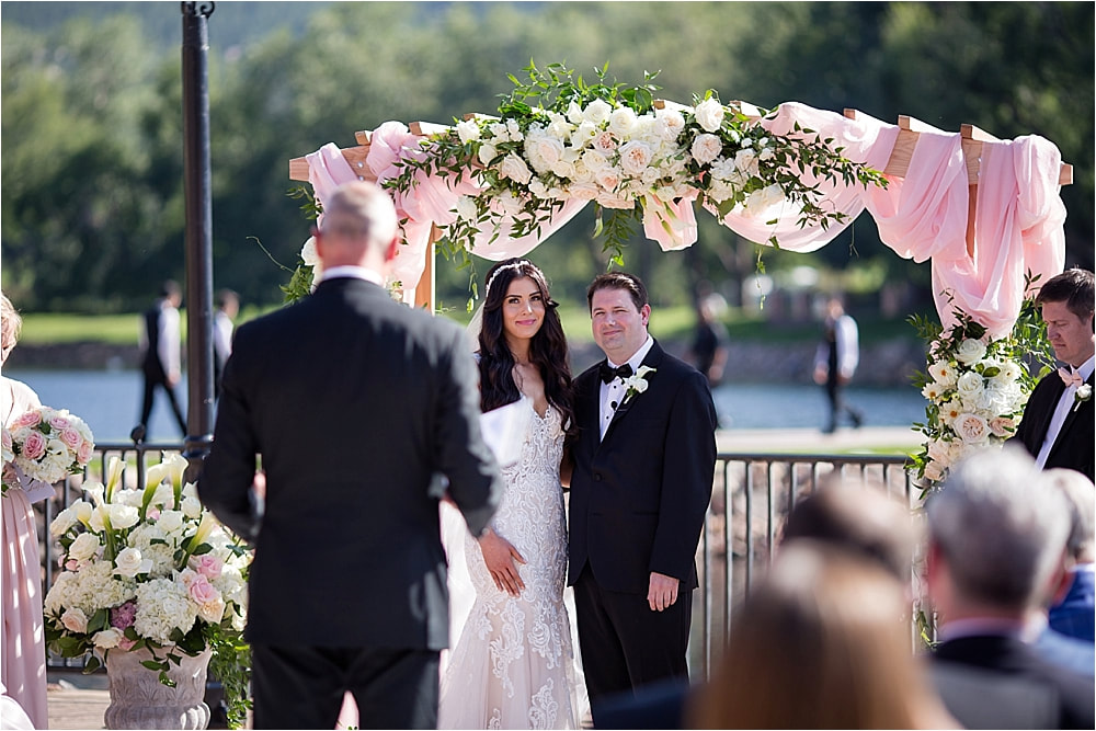 Outdoor wedding ceremony on The Lakeside Terrace at The Broadmoor