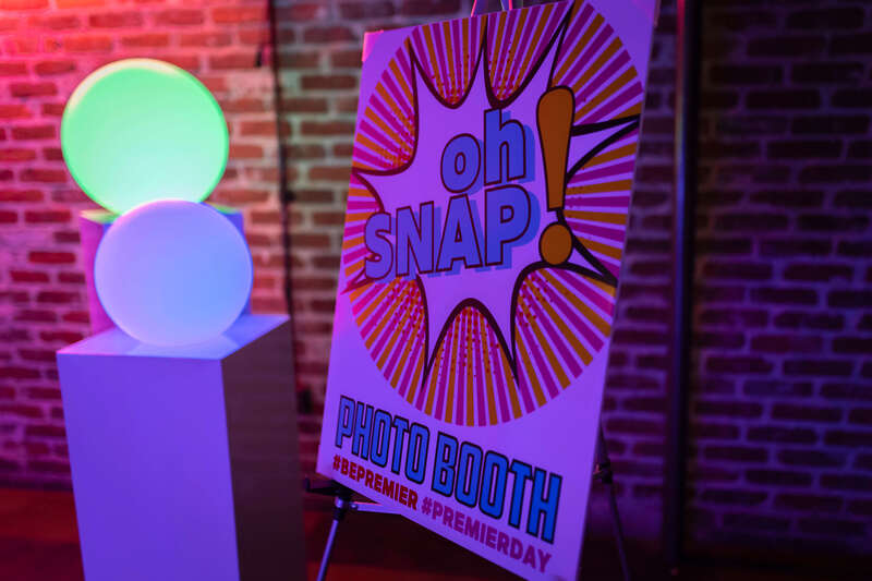 Andy Warhol-inspired decor for a pop culture-themed corporate party