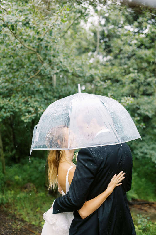 Rainy day wedding photography