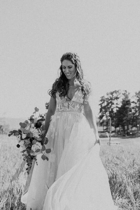 Bride wearing the Hearst Gown from Willowby by Watters