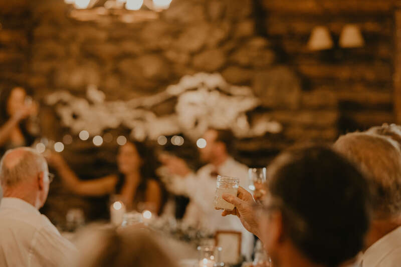 Wedding reception in the Ponderosa Lodge at Colorado Mountain Ranch